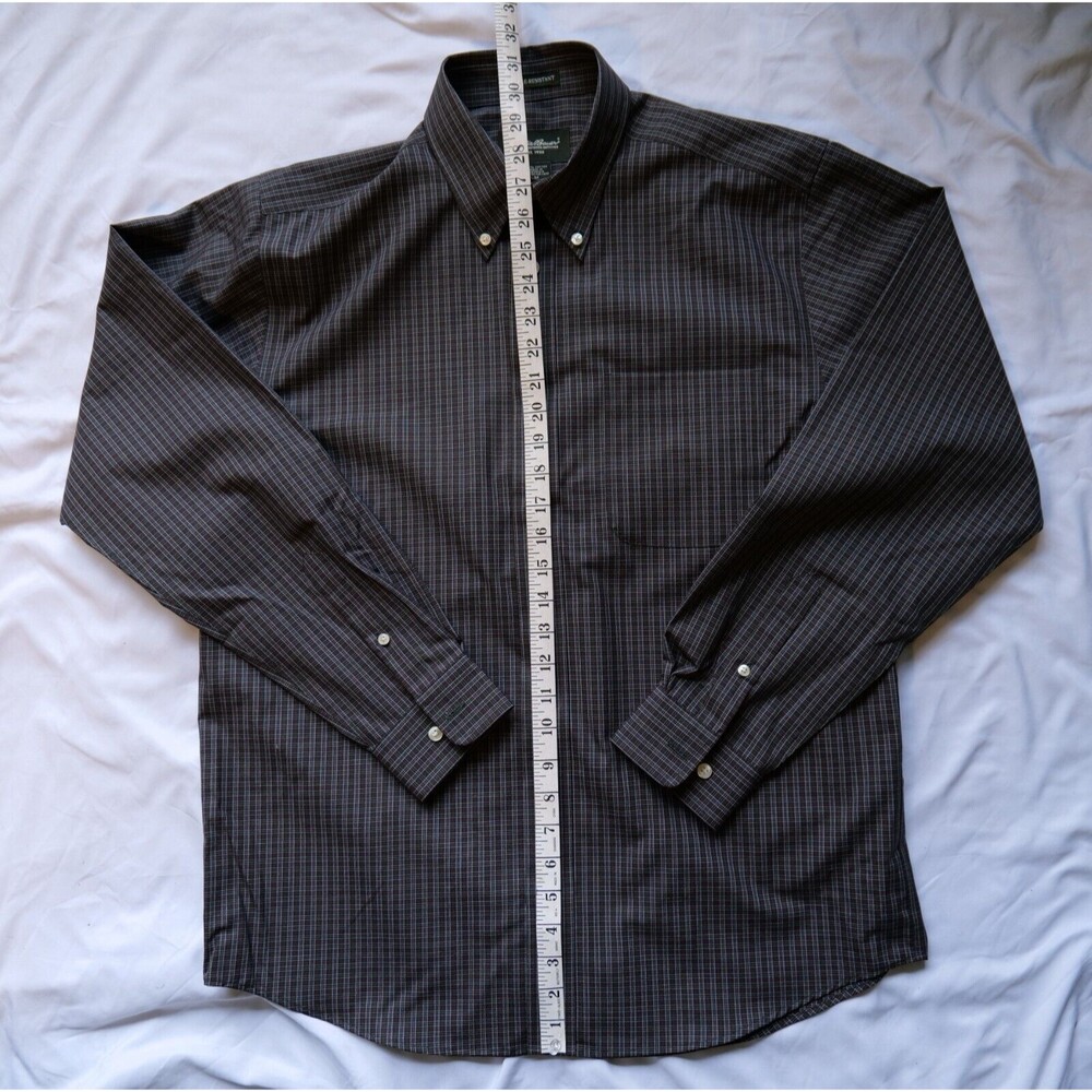 Eddie Bauer Wrinkle Resistant Men Long Sleeve Button Up Shirt Plaid Size Medium